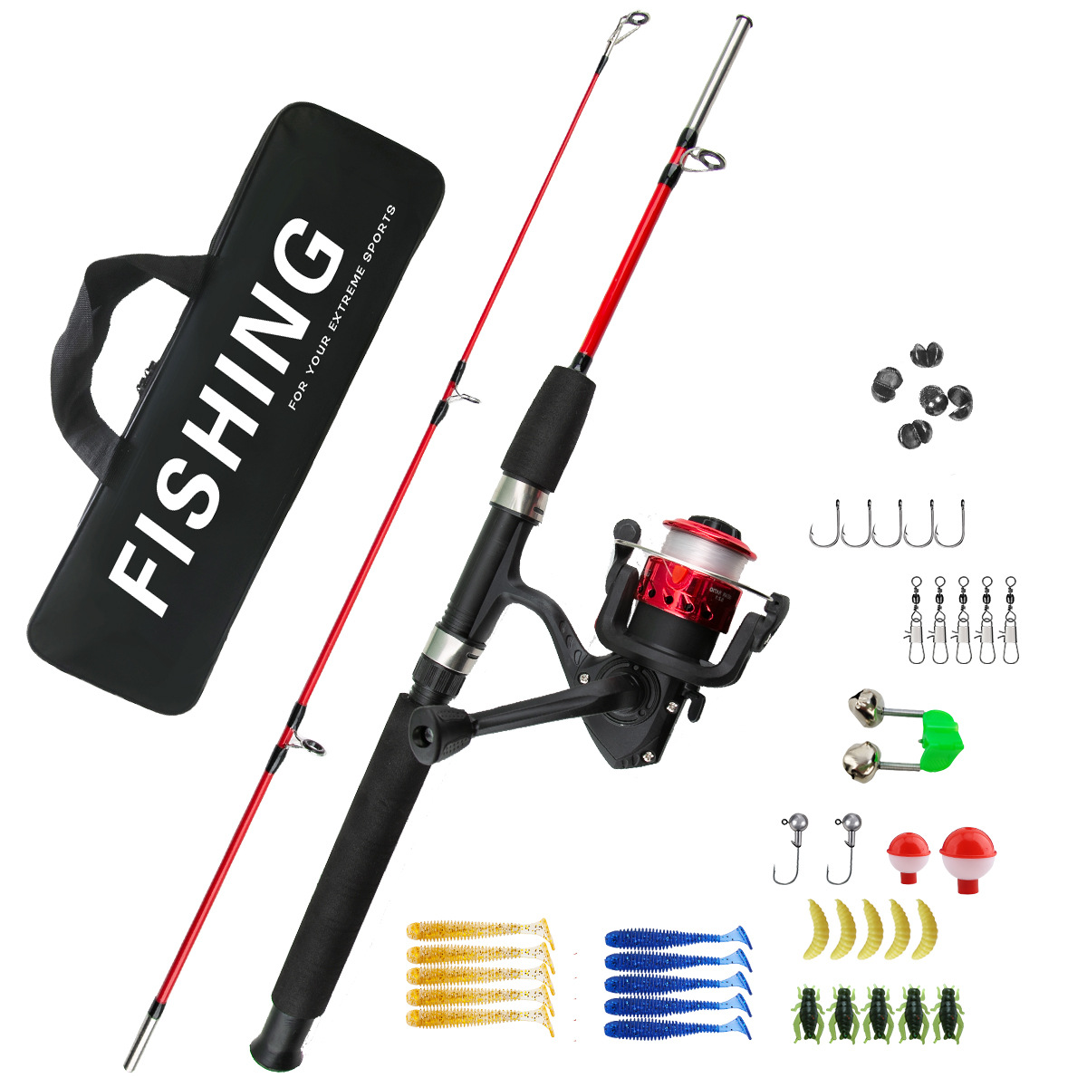 Ice Fishing Line - 2 Sections Ice Fishing Rod Combo
