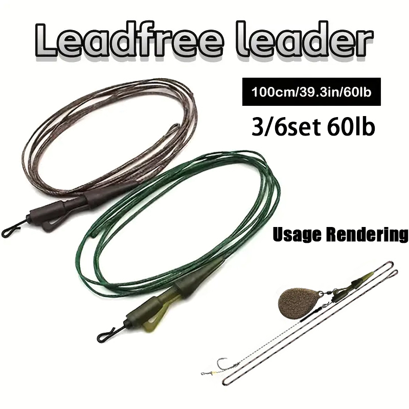 Leader Line - 3/6pc CarpCarp Fishing Line Ready Tied
