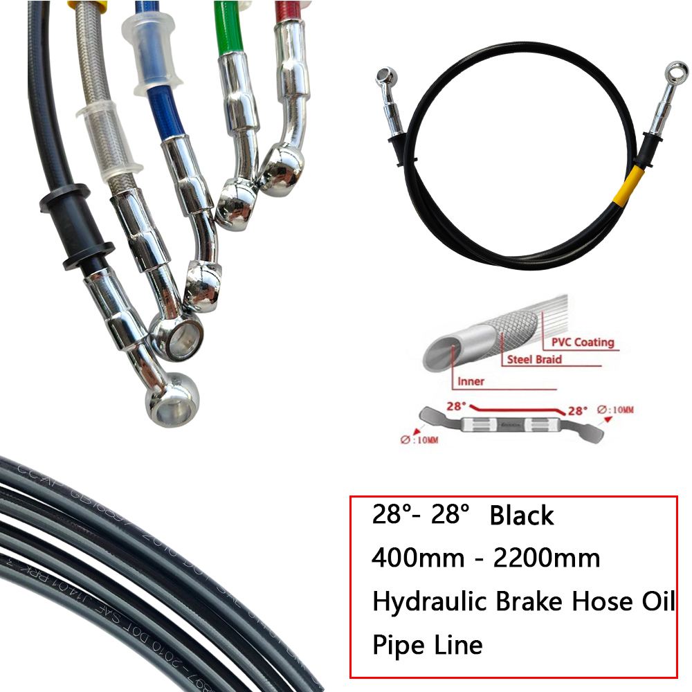 Braided Line - 28°-28° Black Braided Hydraulic Brake Clutch