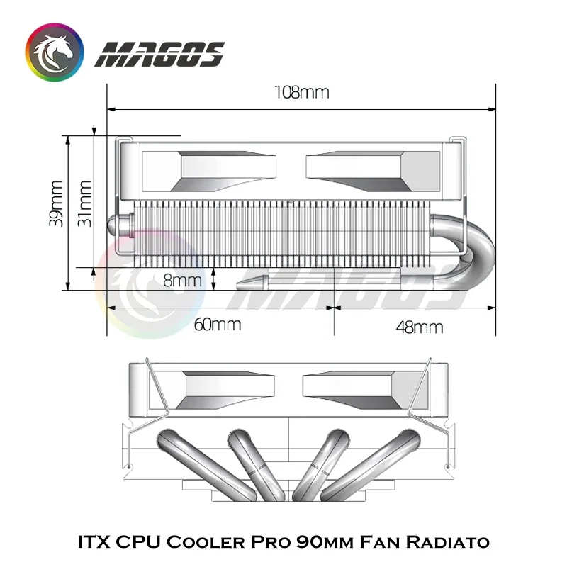 ITX CPU Cooler Pro 90mm Fan Ra - Fly Line recension och pris