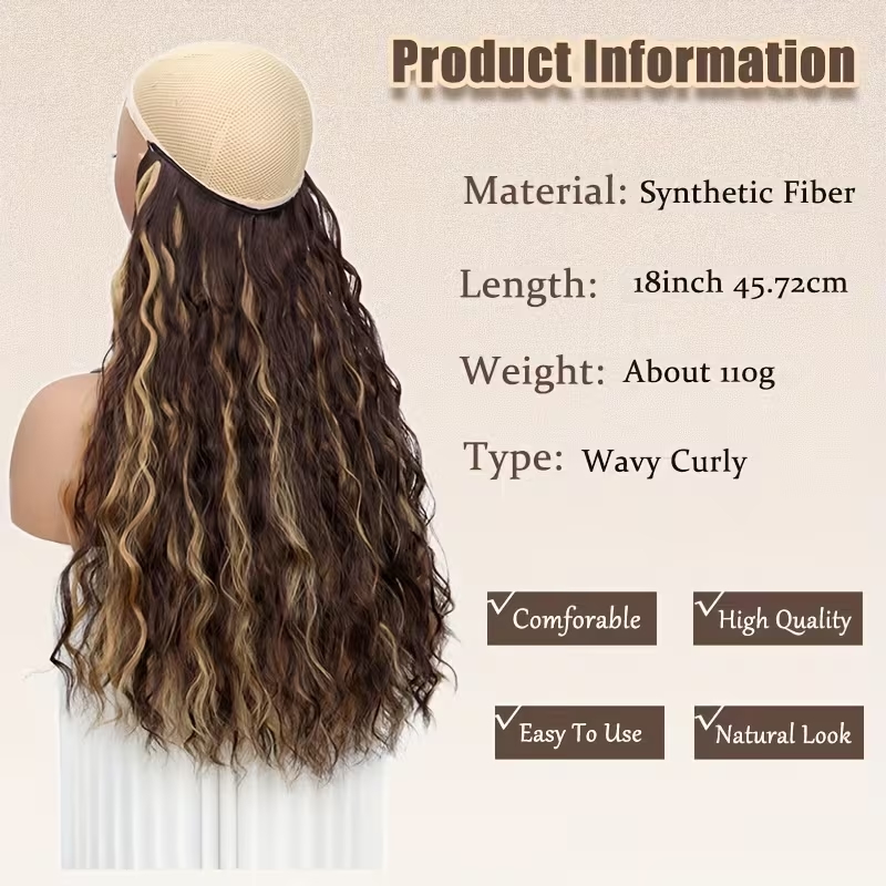 18Inch Synthetic Long Wavy Cul - Monofilament Line recension och pris